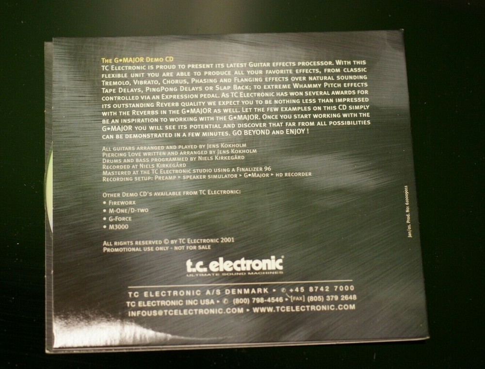 TC Electronics - G Major CD Guitar Ultimate Multi Effects Audio 28 Tracks