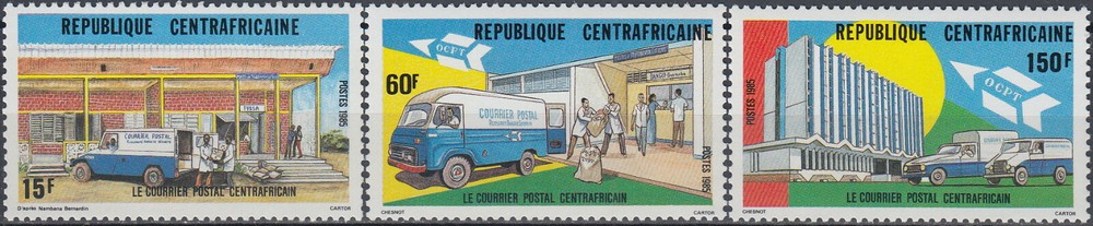 Central African Rep Mail Delivery 1985 MNH-3 Euro