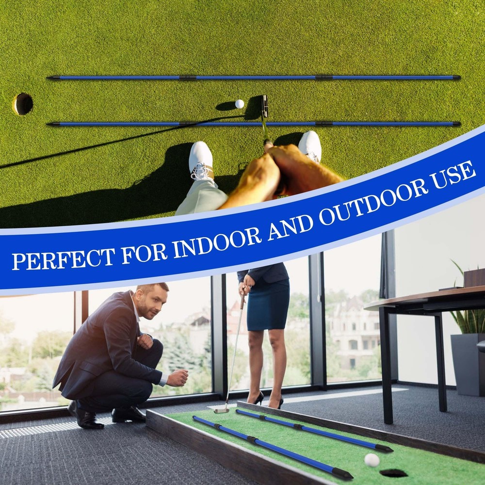 48" Collapsible Golf Alignment Sticks 2 Pack Training Aid for Aiming & Putting