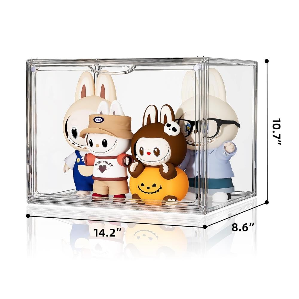Clear Acrylic Display Case, Large Stackable Storage 1 Pack, X Large-Clear╏