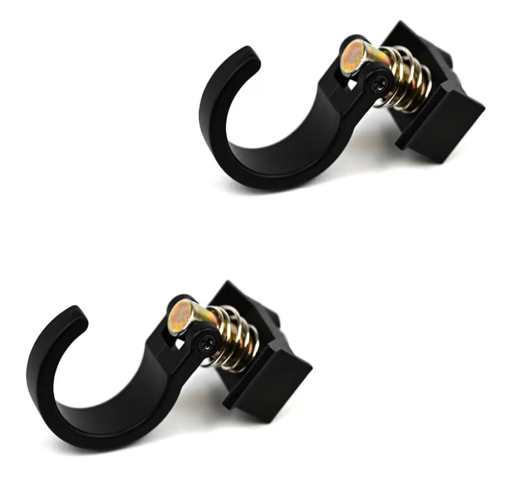 Venture L-Track Spring Loaded Adjustable Gear Hook - Black - 2 pcs
