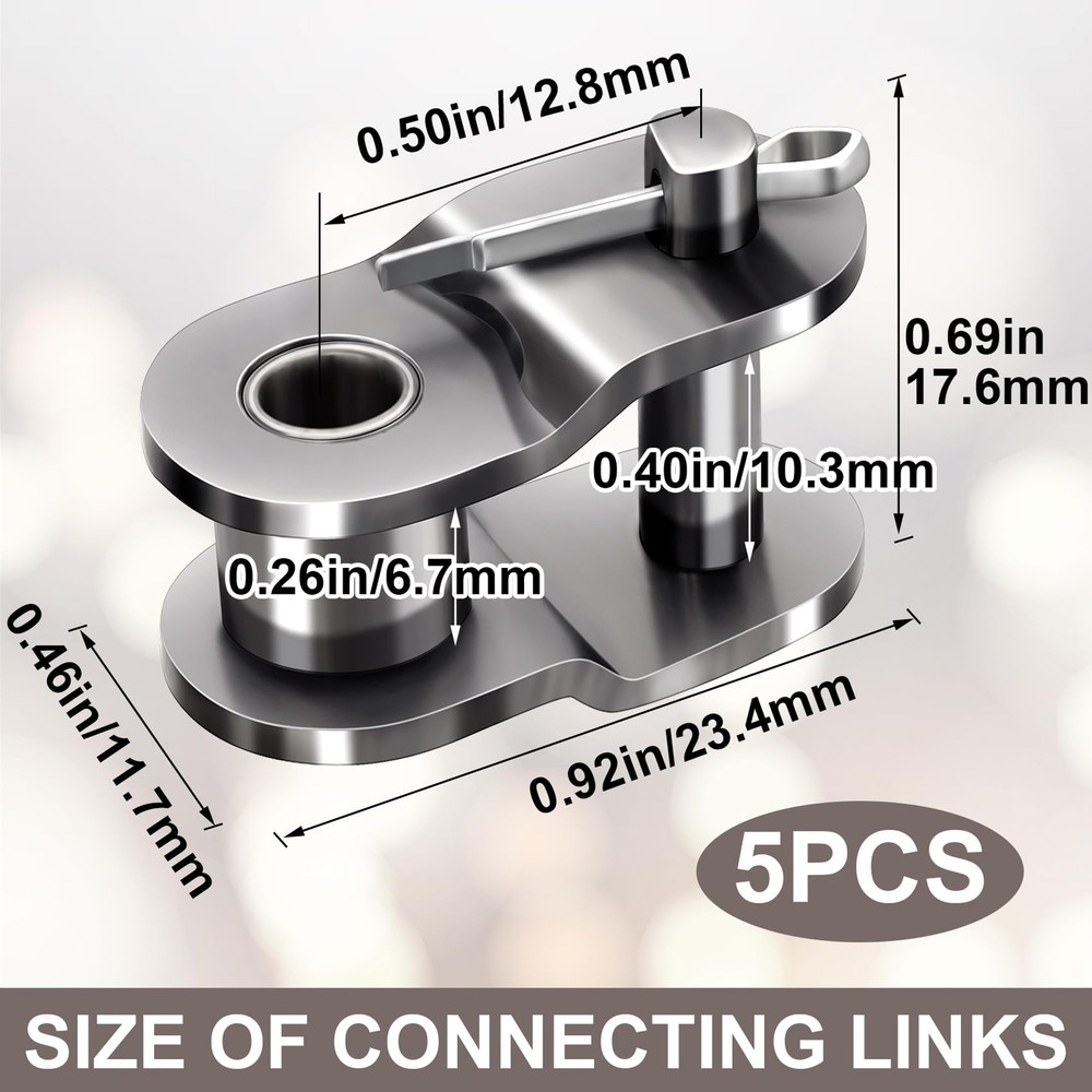 5 PCS #420 Roller Chain Offset Half Link Carbon Steel Half Roll Chains Connec...