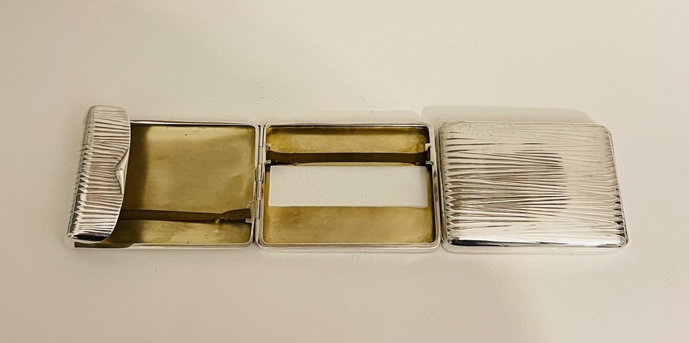 Antique Very Unusual German 935 Silver Four-Fold Cigarette Case