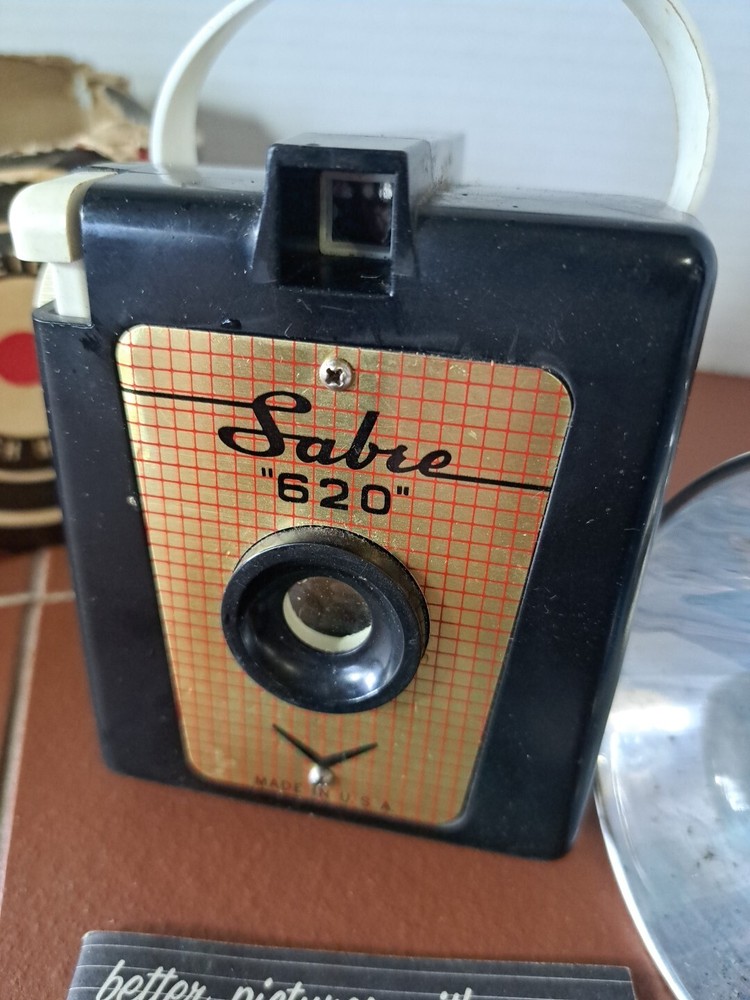 Vintage 1950s SABRE 620 Camera Flash Accessory & Manual w/Partial Box