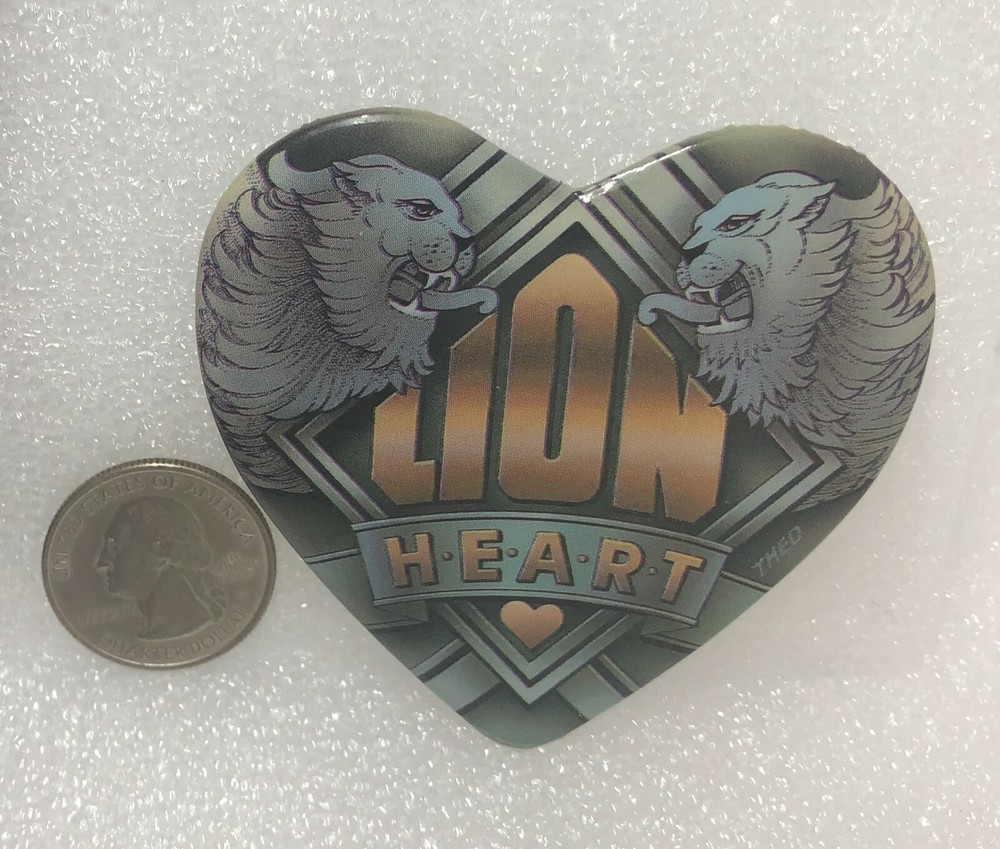 Lion Heart Button Pin