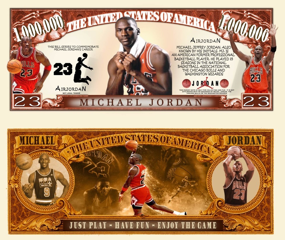 OUR MICHAEL JORDAN NOVELTY NOTE  AND BILL (2 EA)