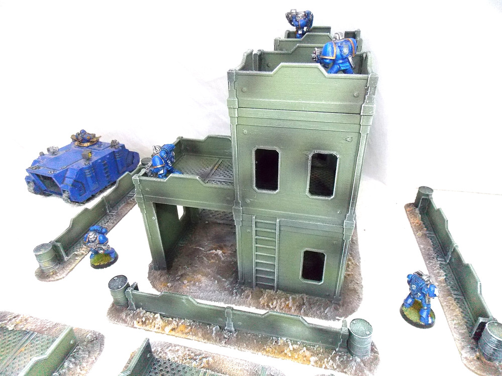 WARGAMING TERRAIN PAINTED 7 PIECE SET