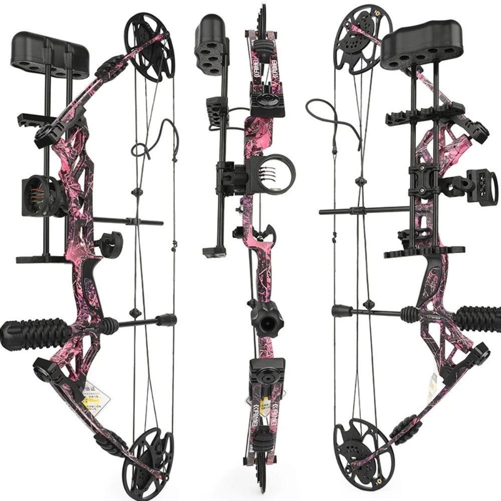 Compound Bow Carbon Arrow 30-70lbs Adjustable RH Archery Hunting Shooting Bow