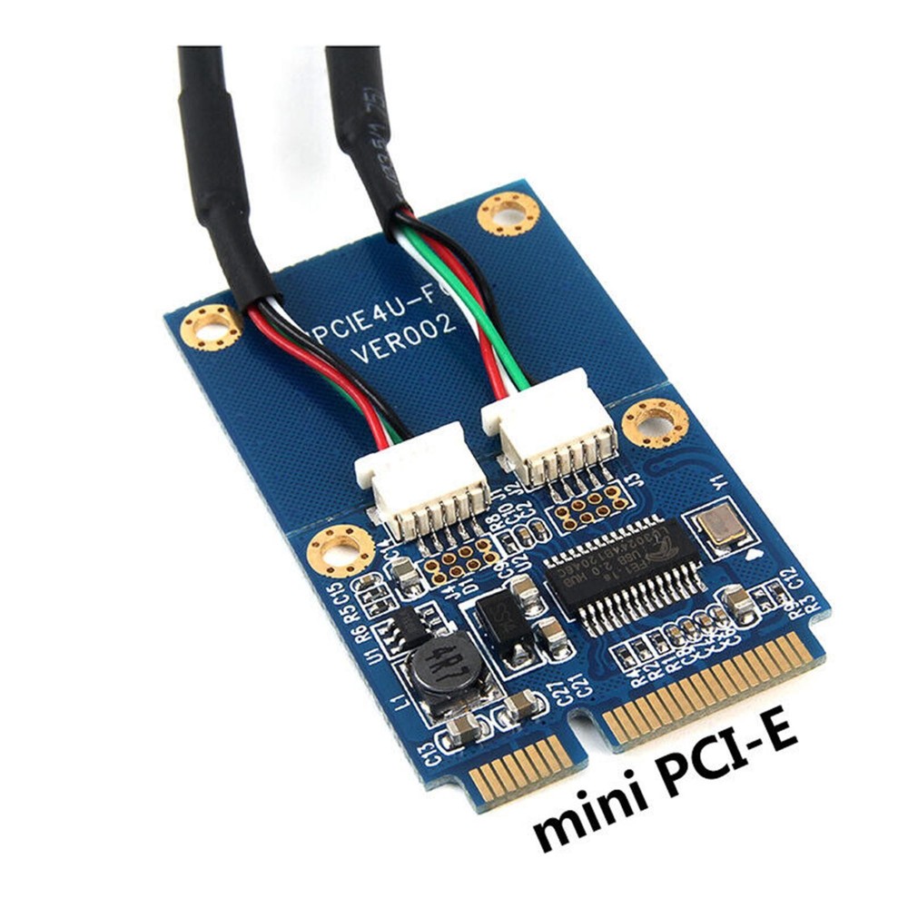 1Pack Mini PCI-E PCI Express to 5 Pin Dual USB 2.0 Adapter Riser Card Extender b