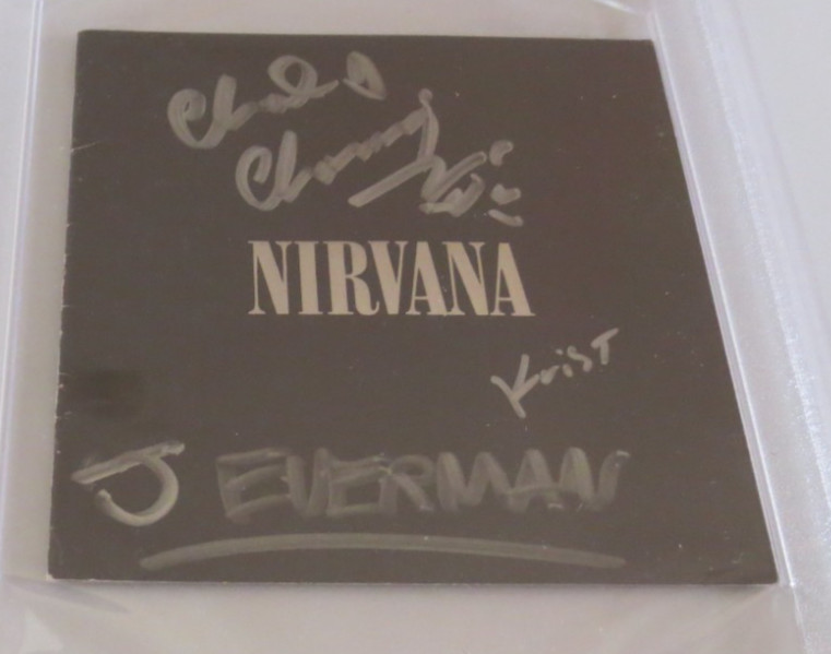 Krist, Everman & Channing Nirvana signed autographed CD booklet PSA authentic