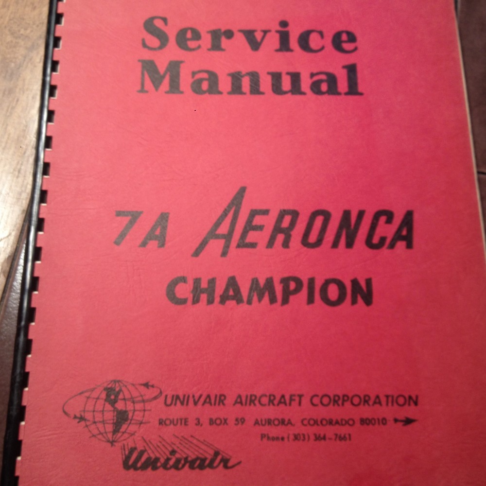 Aeronca Champion Model 7A  Service Manual