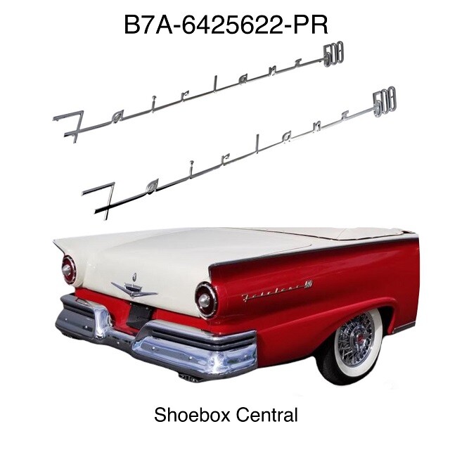 1957 1958 Ford Fairlane 500 Quarter Panel Chrome Script Letters Emblems