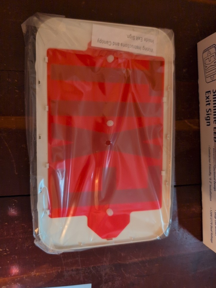 TCP Compact Exit Sign Red LED Emergency Exit Light Double Sided 22743 NOS