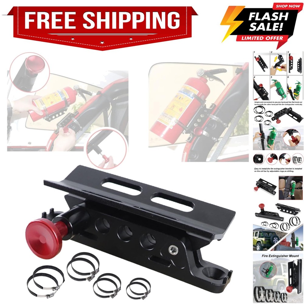 Universal Adjustable Quick Release Roll Bar Fire Extinguisher Mount Holder Co...