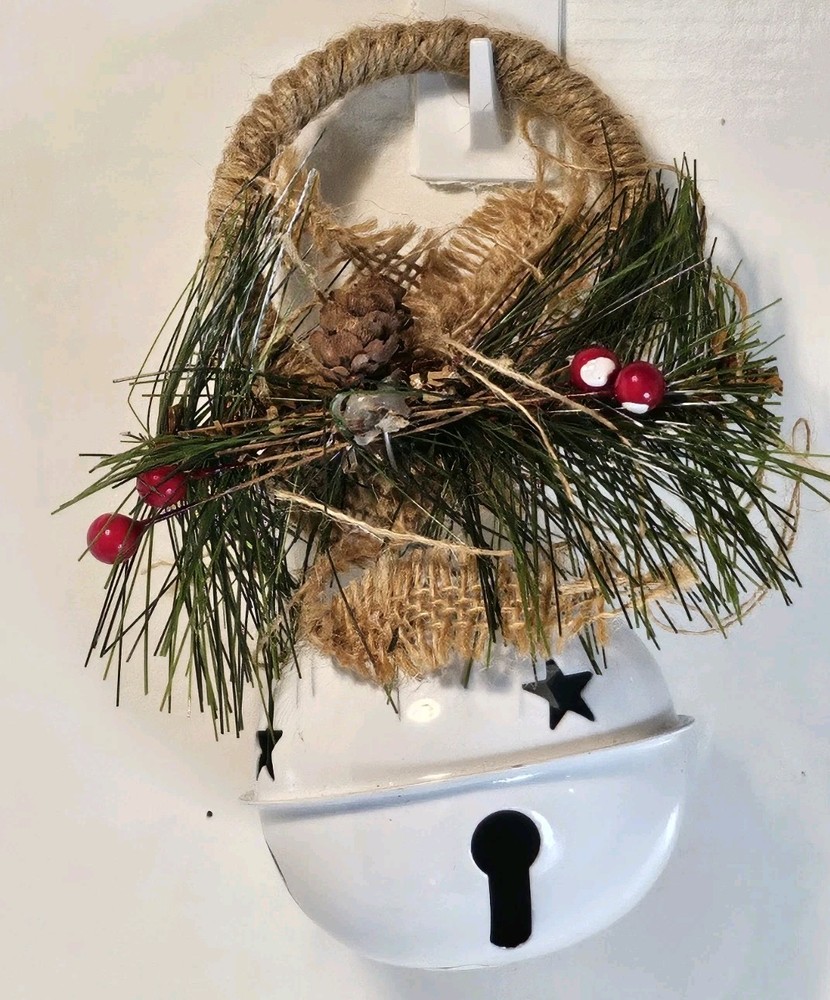 LARGE White Jingle Bell Ornament