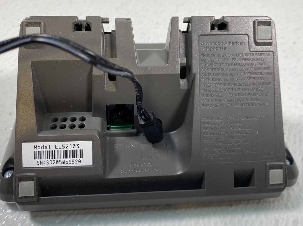 ATT Cordless Phone LCD Display & Digital Answer System EL52103 Tested