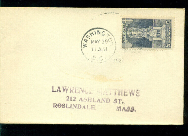1925 FDC - Scott# 628  - DC Cancel - No Cachet  #A