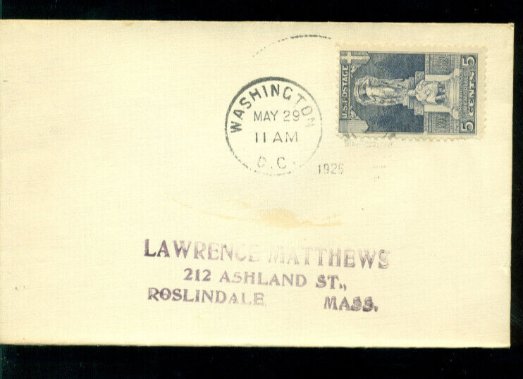 1925 FDC - Scott# 628 - DC Cancel - No Cachet #A