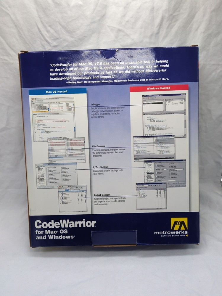 Code Warrior 7.0 For Mac OS And Windows Metroworks Software