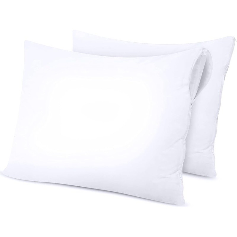Waterproof Pillow Encasement 2 Pack Bed Bug Dust Mite Proof Machine Washable New