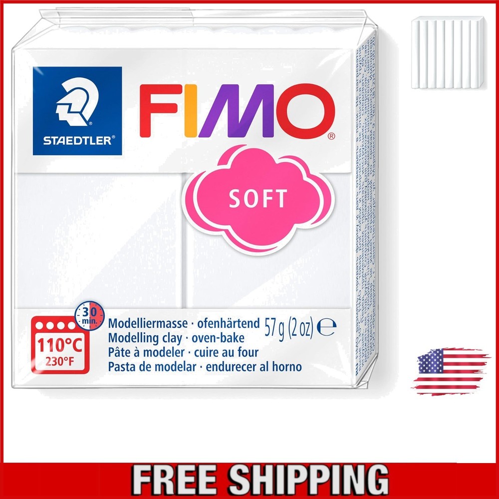 FIMO Soft White Modeling Clay, 2oz - Versatile Oven-Bake Clay for Creatives
