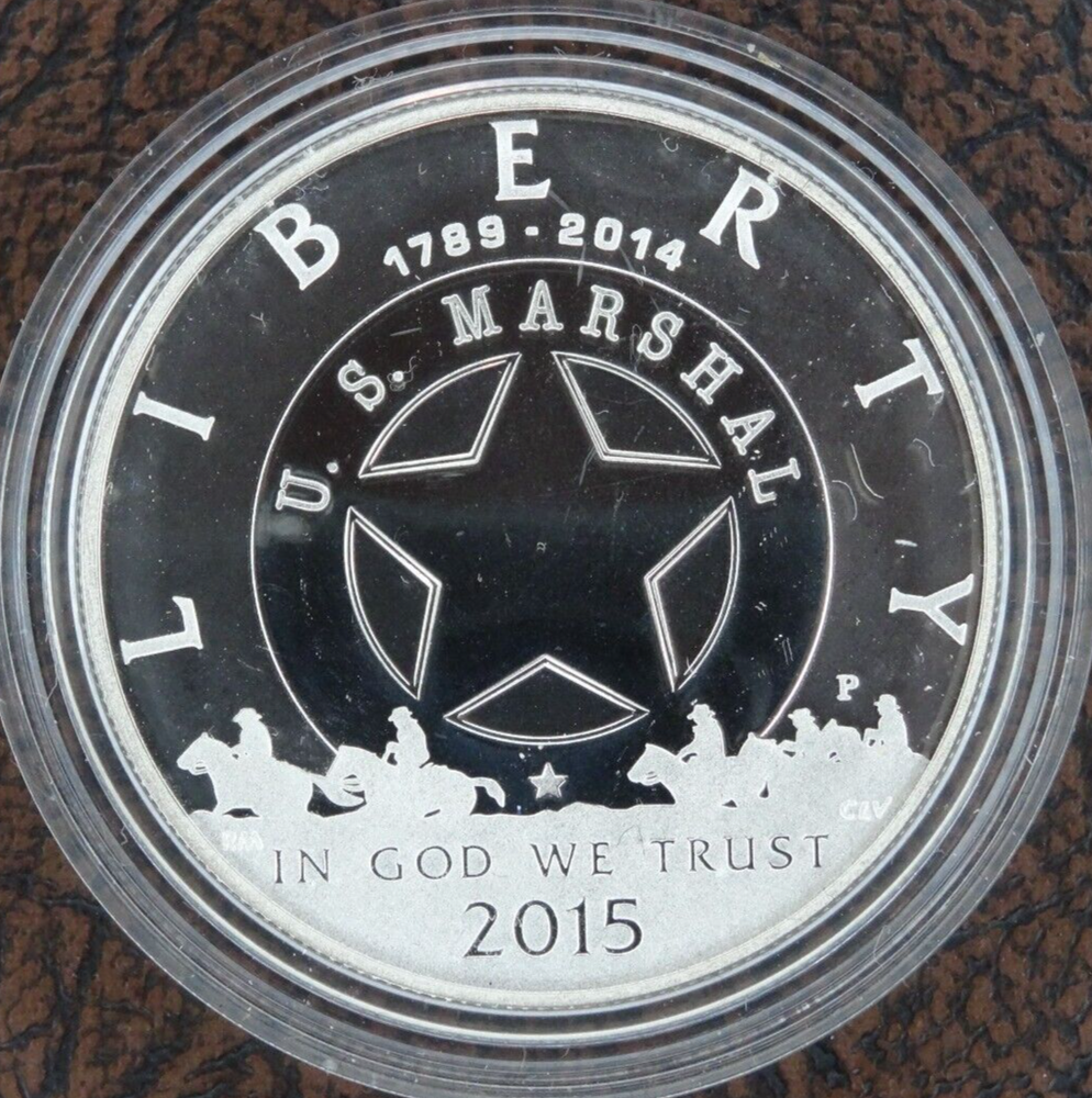 2015-P US Marshals Proof Silver Dollar US Mint $1 Commemorative
