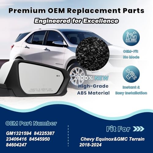 Side mirror assembly replacement, left side mirror assembly replacement, right