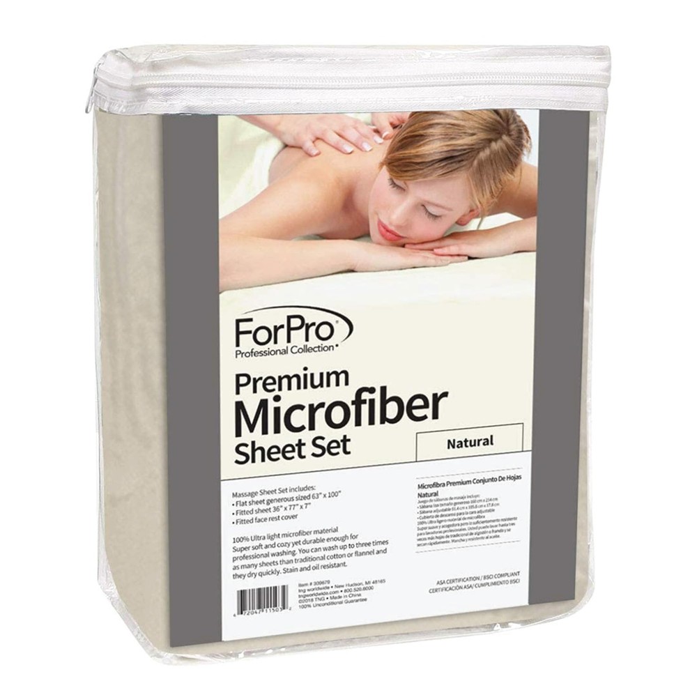 Natural Microfiber 3 Piece Massage Sheet Set Soft Durable Stain Resistant