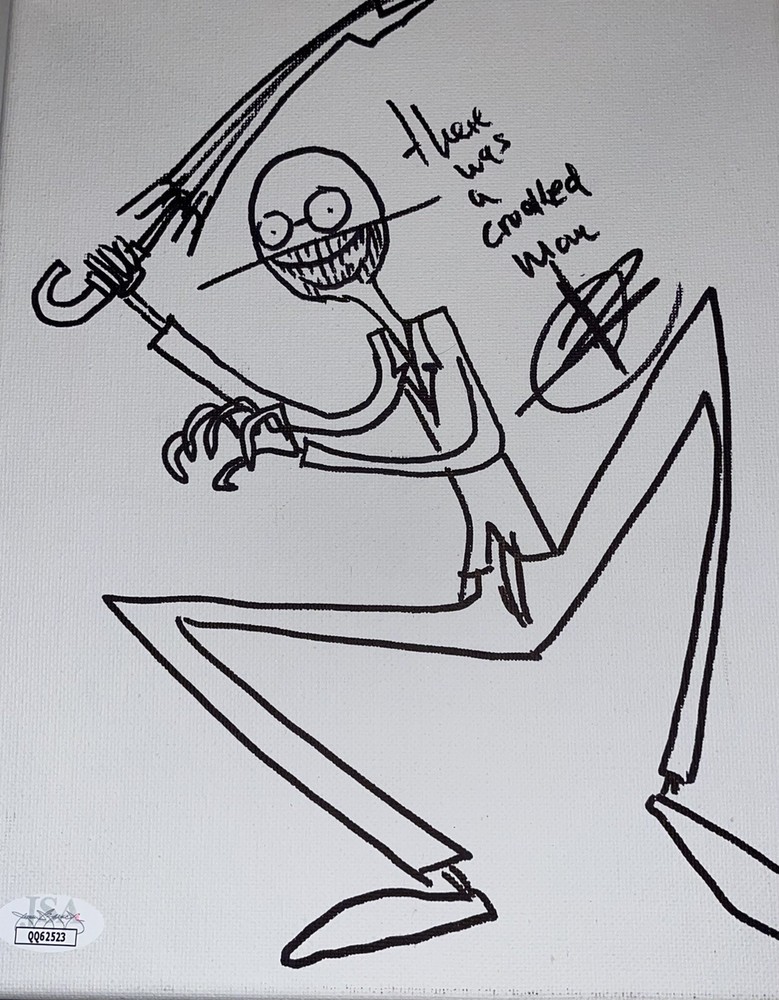 Javier Botet Signed Sketched Canvas Conjuring 2 “Crooked Man” Authentic JSA COA