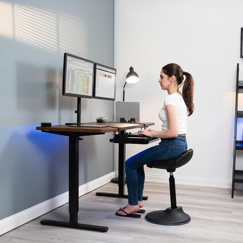 Large Keyboard Tray Under Desk Pull Out Platform with Pencil Drawer, Extra St...