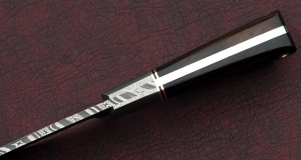 Custom Handmade Twisted Damascus Hunting Knife
