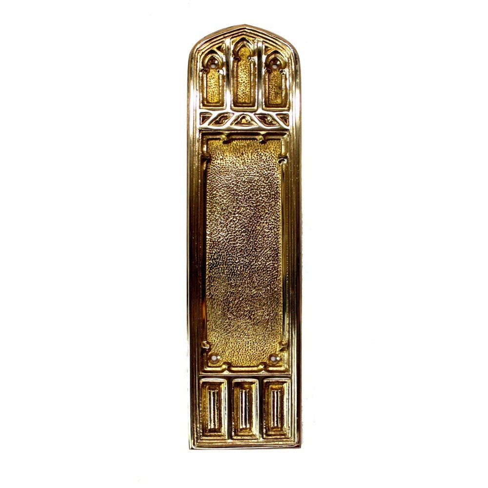 Gothic Greek Revival Style Solid Brass Push Plate with Arched Top
