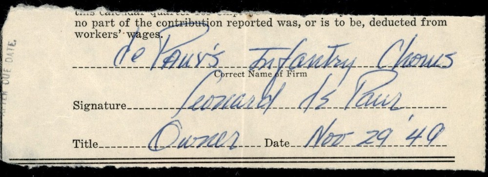 Leonard De Paur Autograph