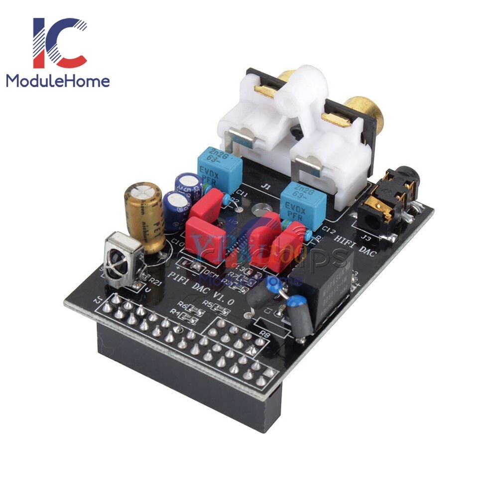 Black HIFI DAC Audio Sound Card Module I2S Interface For Raspberry Pi B Version