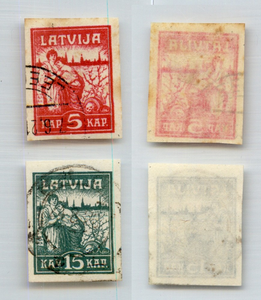Latvia 1919 SC 43, 44 used. rtc9109