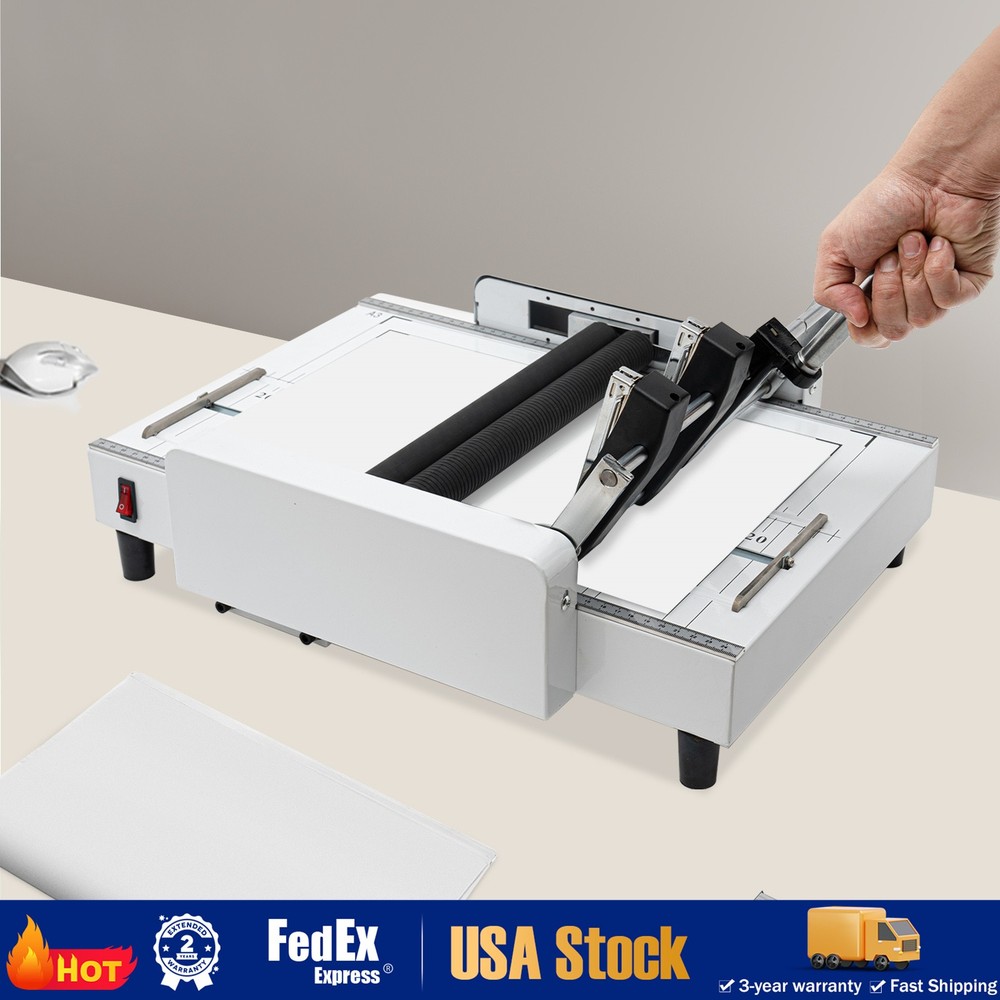 A3 Booklet Folding Binding Machine Paper Stapling Making Book Stapler Office 60W