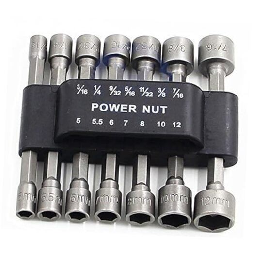 14pcs Power Nuts Driver Drill Bit Tools Set Metric Socket Wrench Screw 1/4''