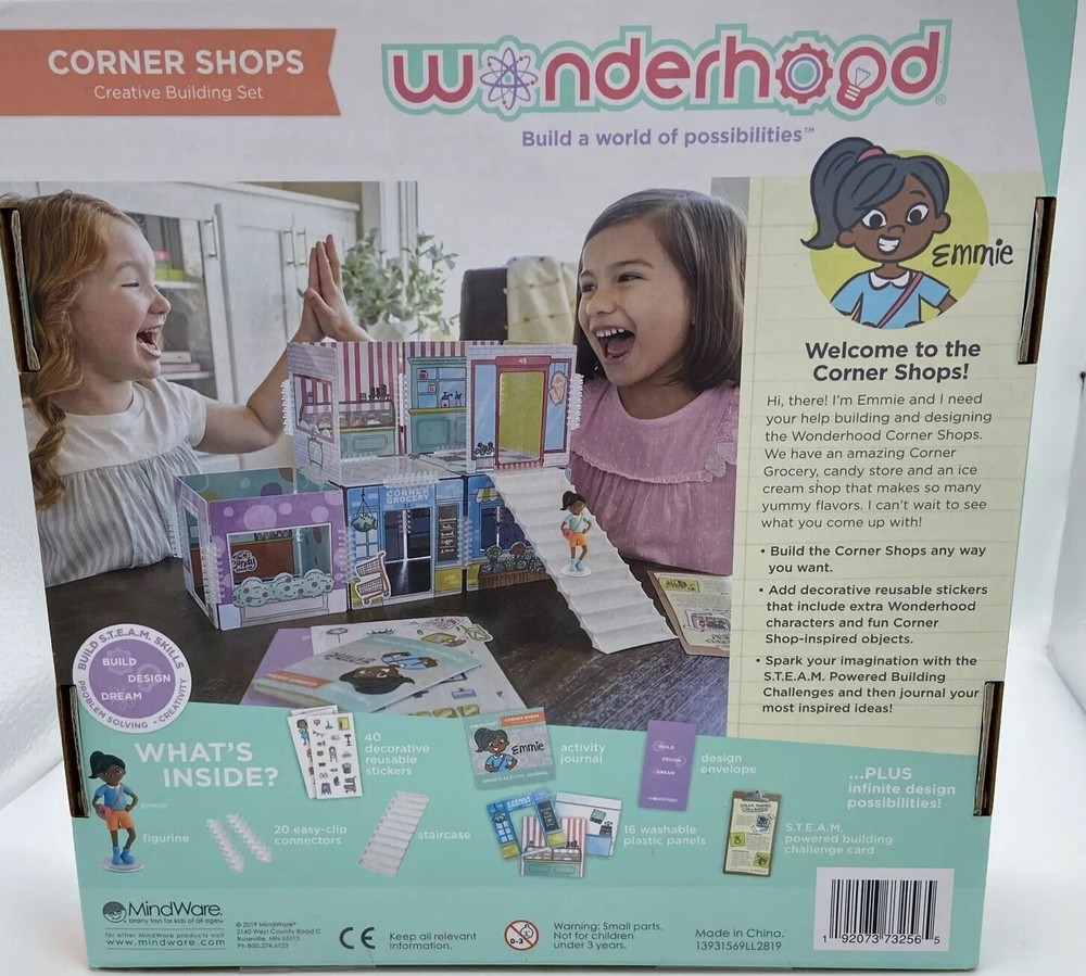 NIB MindWare Wonderhood Corner Shops Creativity STEM Building Activity Designing