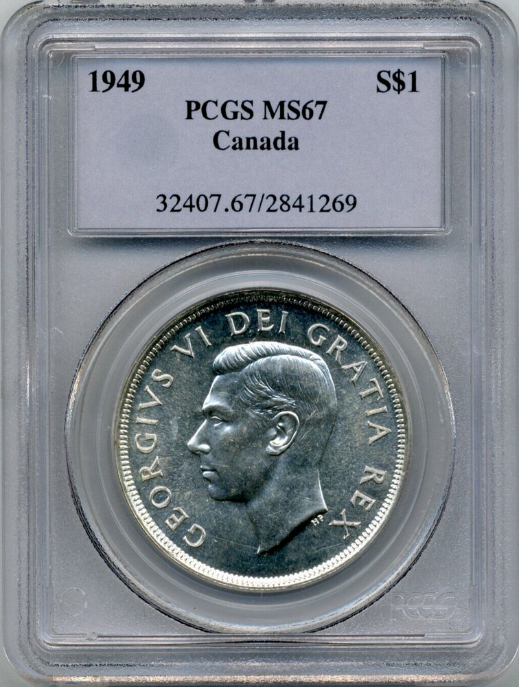 1949 Canada Silver Dollar - PCGS Superb GEM MS 67