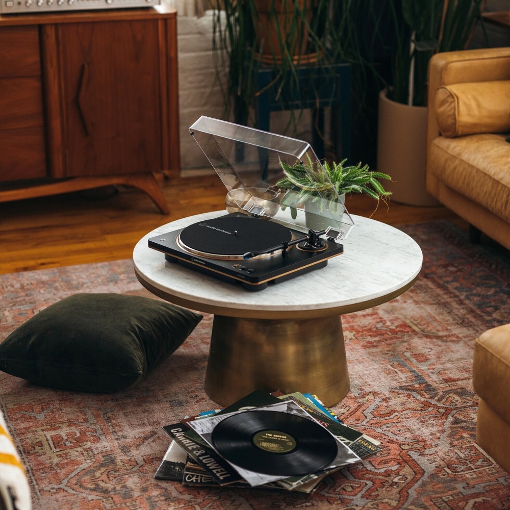 Audio-Technica AT-LP70XBT-BZ Wireless Turntable with Amplifier System Bundle