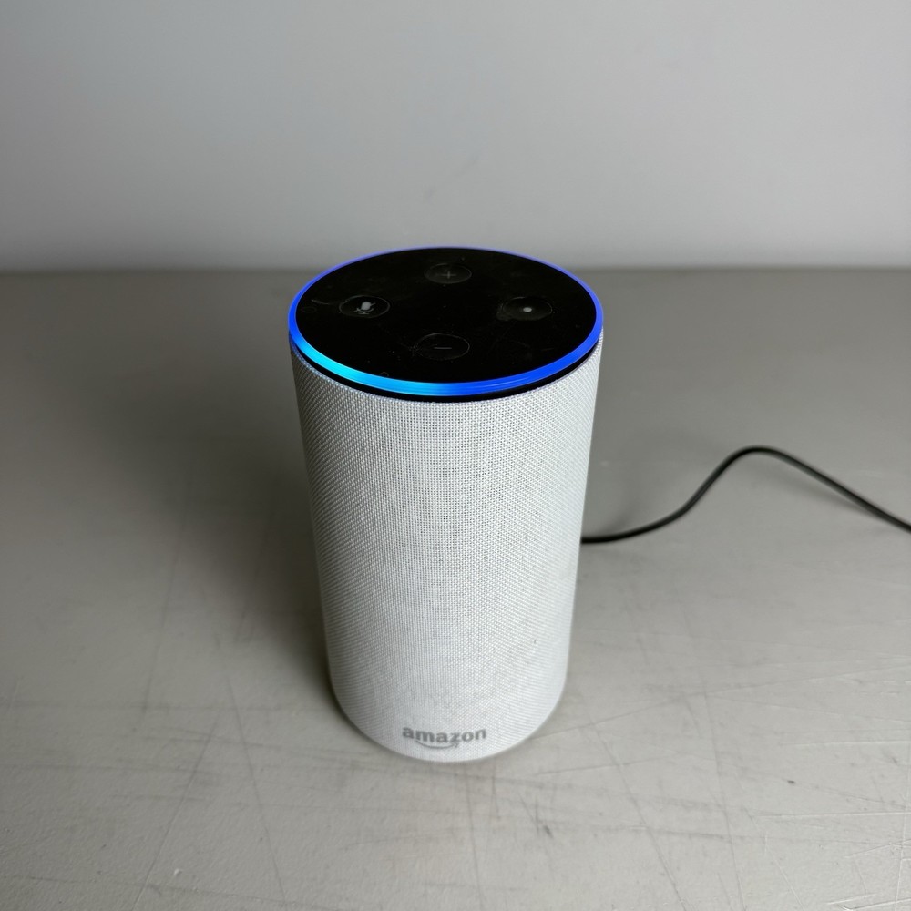 Amazon Echo (2nd Generation) Smart Assistant W/ Power Cord Heather Grey Fabric