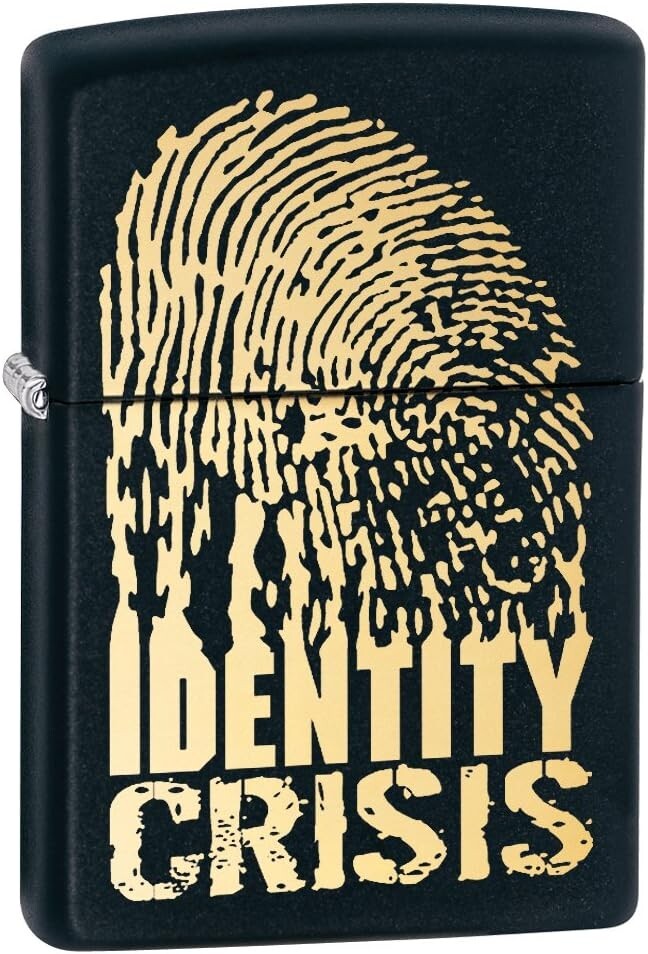 Zippo Black Matte Identity Crisis Lighter 28295
