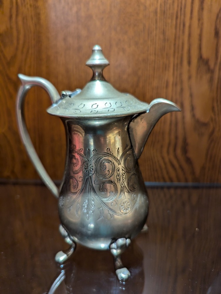 Vintage Small Silver Syrup Pitcher Marked India