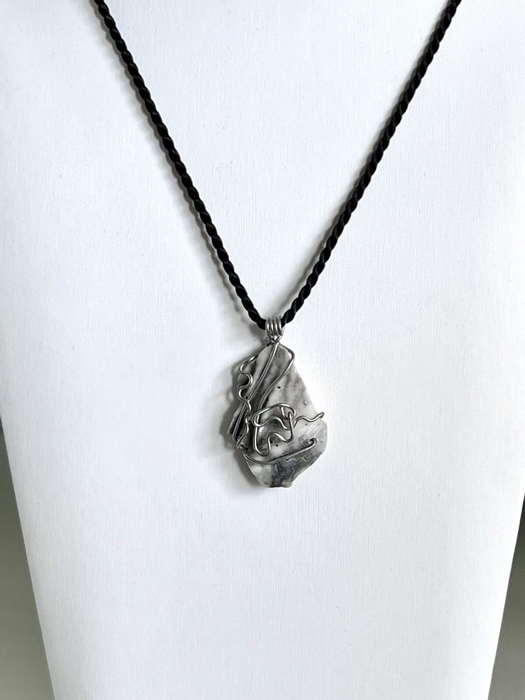 Wire Wrapped Sea Shell Pendant Necklace