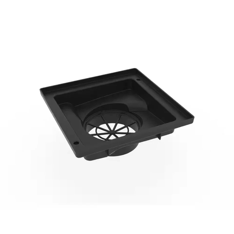 RELN Storm Vortex 9" Low Profile Catch Basin Complete with Black Concave Grate