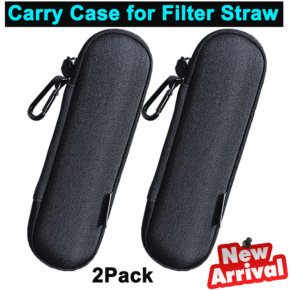 2Pcs Water Filter Case,Personal Filter Straw Carrying Bag,Shockproof EVA Storage