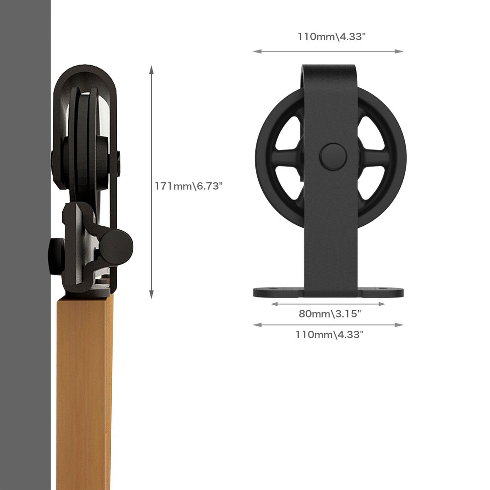 4-12FT Sliding Barn Door Hardware Kit Single Double Doors Medium Wheel RollerKit