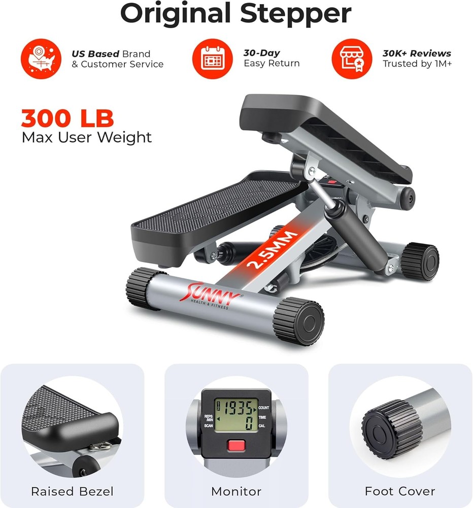Mini Stepper for Exercise at Home, Stair Step Workout Machine with Resistance Ba
