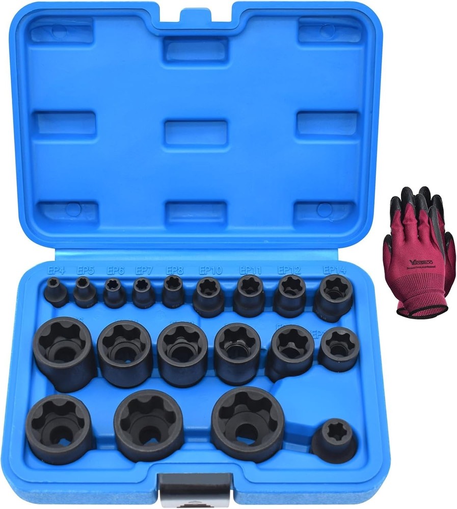 19pcs External Torx Plus Socket Set Compatible With Tesla 6 Point Ep Socket 1/2'