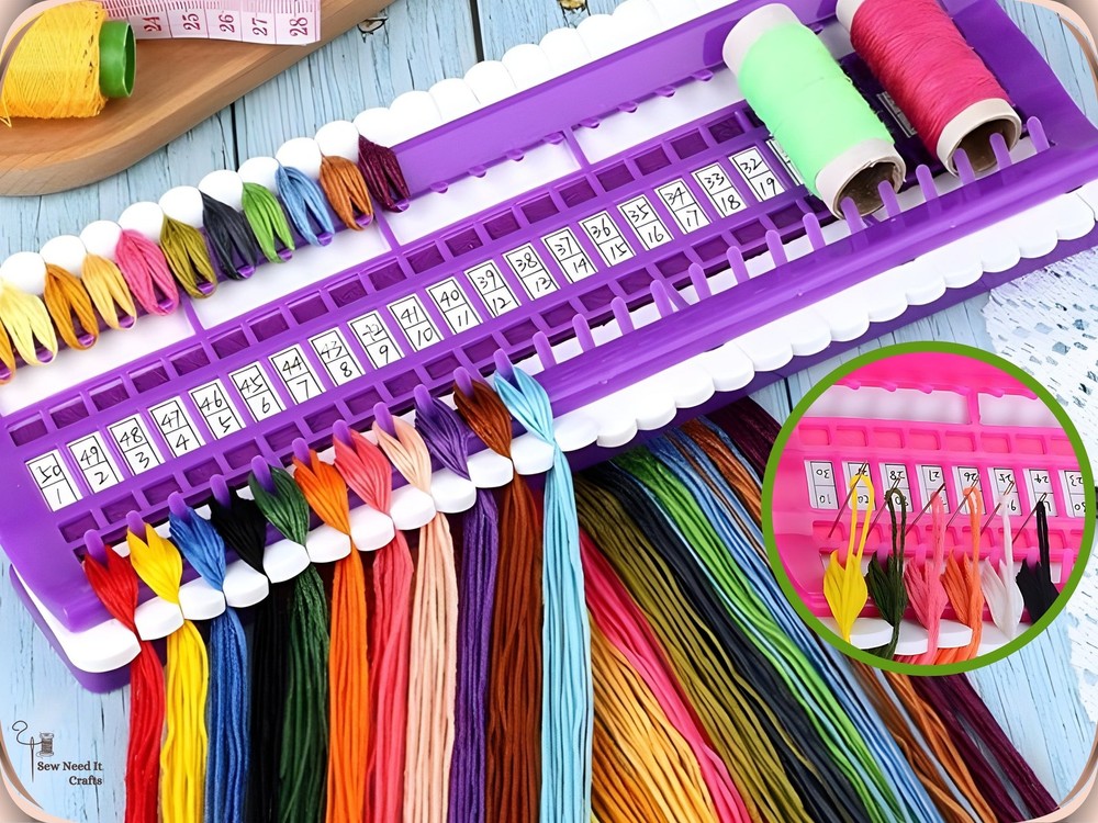 Embroidery Thread Organizer 30/50 Slots with Replaceable Number Cards